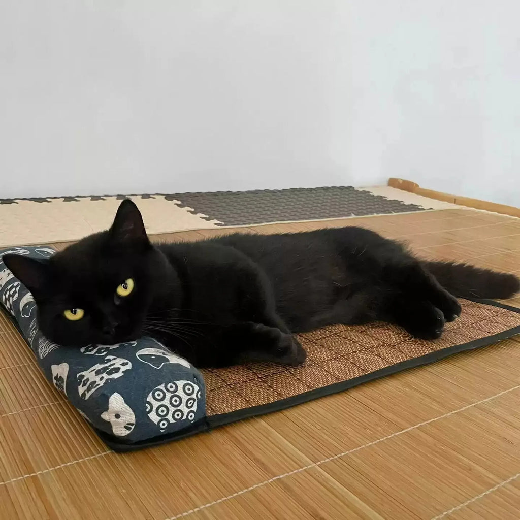 Natural Rattan Pet Cooling Bed