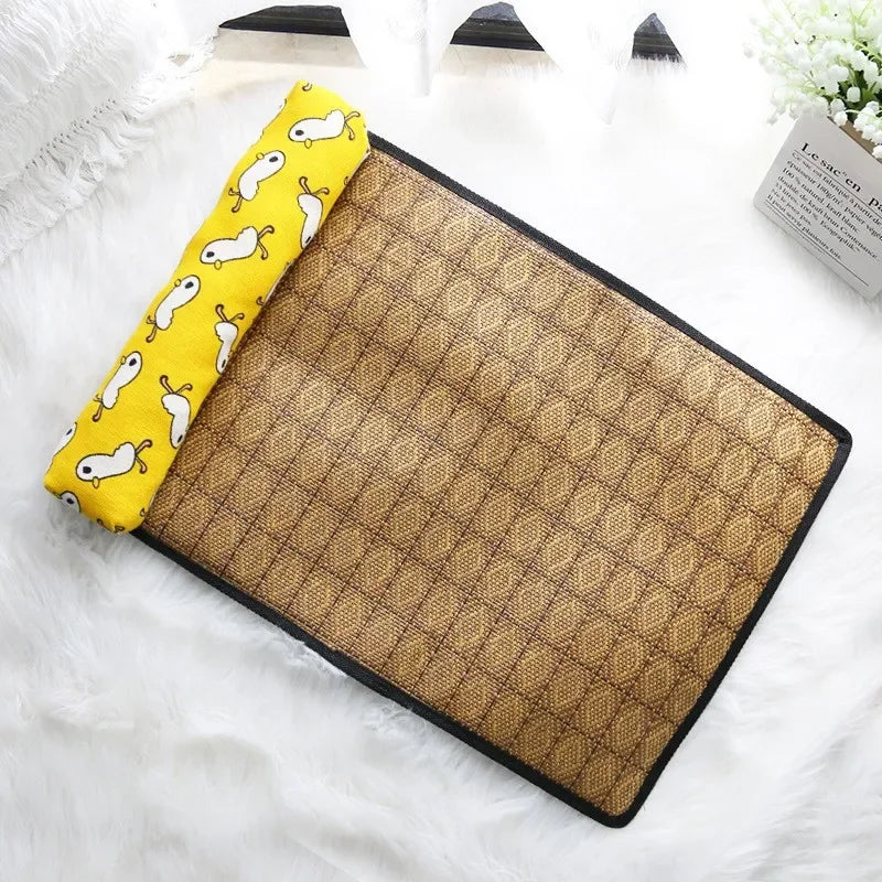 Natural Rattan Pet Cooling Bed