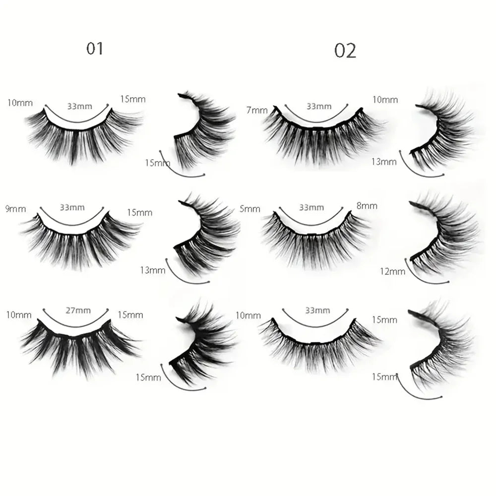 Magnetic Lashes & Eyeliner Set (12 Pairs)