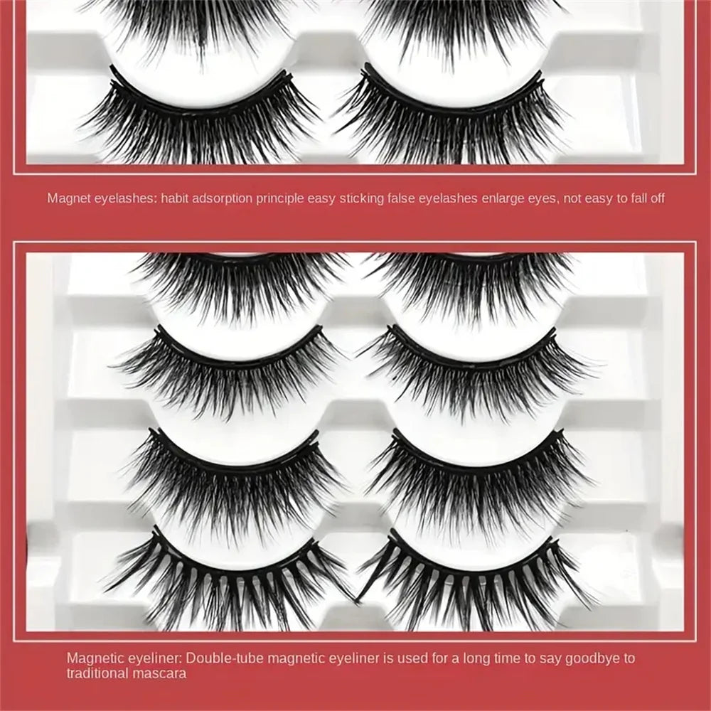 Magnetic Lashes & Eyeliner Set (12 Pairs)