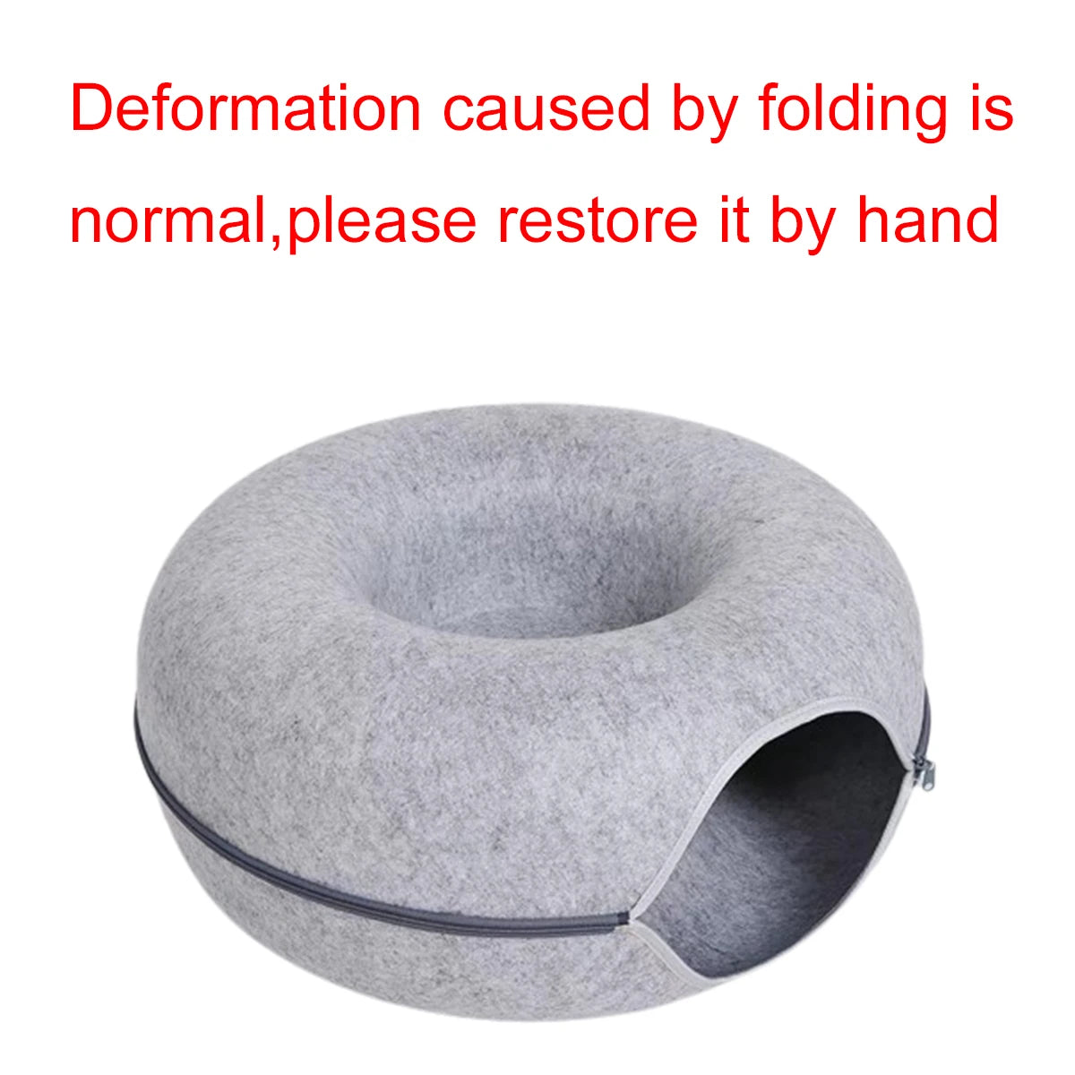 2-in-1 Felt Cat Bed & Tunnel