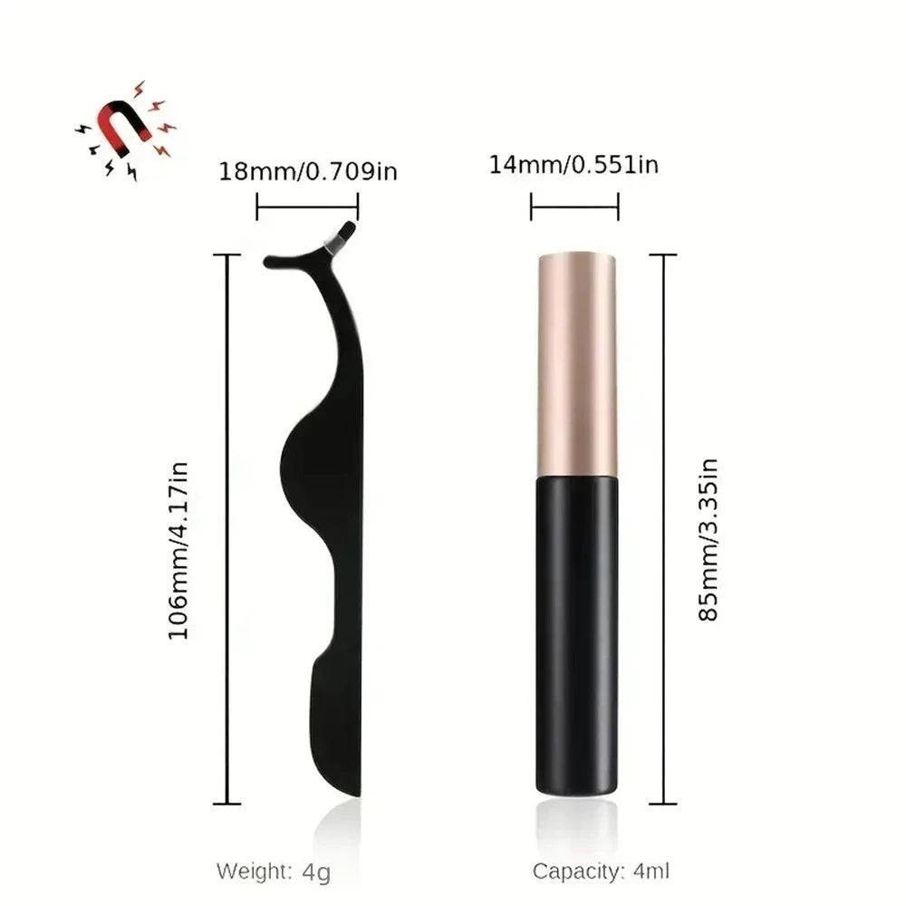 Magnetic Lashes & Eyeliner Set (12 Pairs)