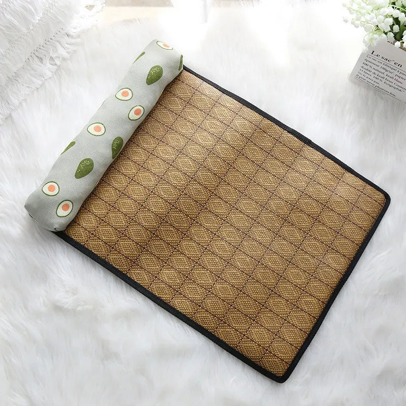 Natural Rattan Pet Cooling Bed