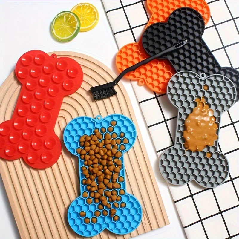 Silicone Dog Lick Mat (Bone Shape)