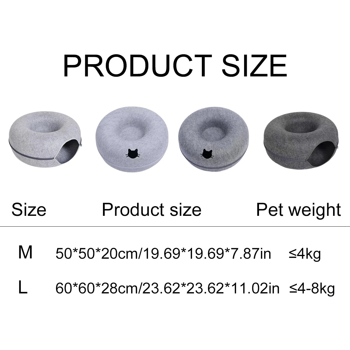 2-in-1 Felt Cat Bed & Tunnel
