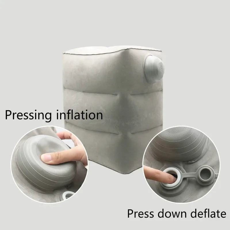 Inflatable Airplane Footrest Pillow