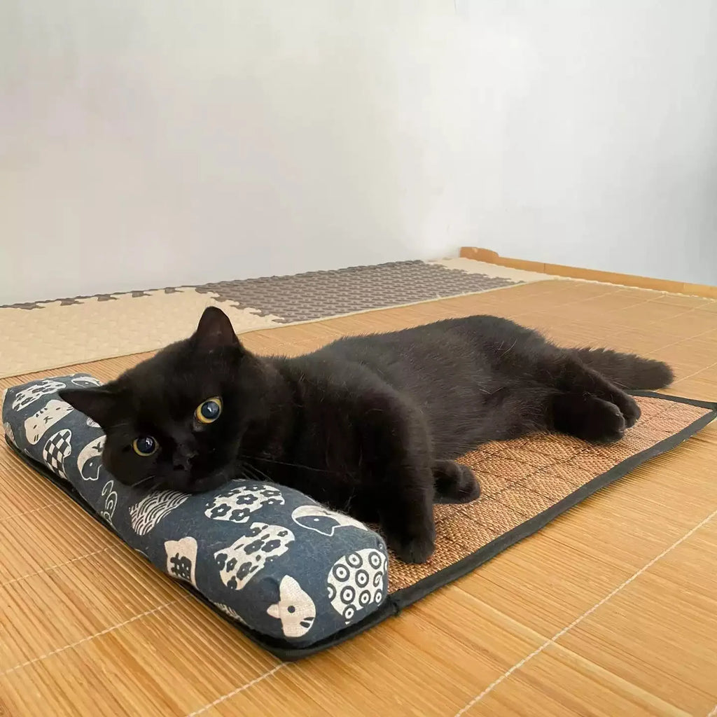 Natural Rattan Pet Cooling Bed