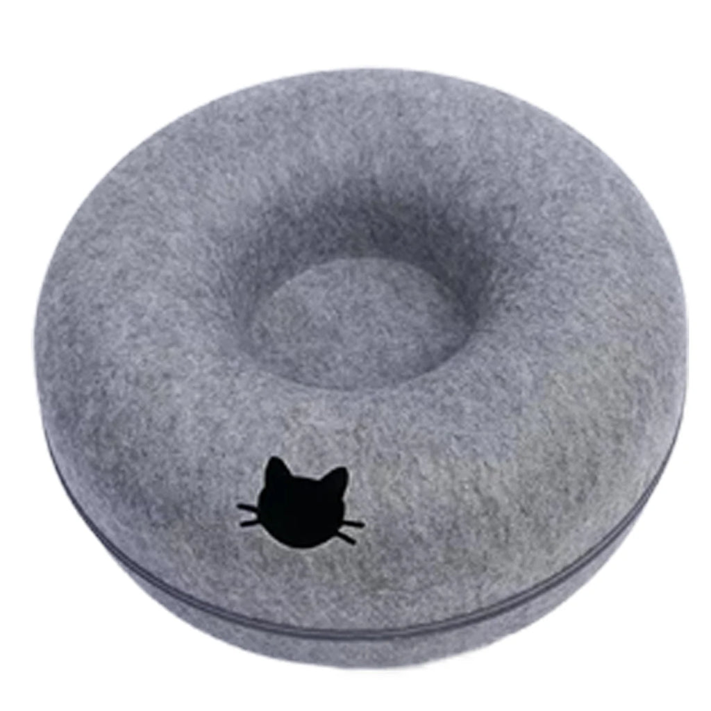 2-in-1 Felt Cat Bed & Tunnel