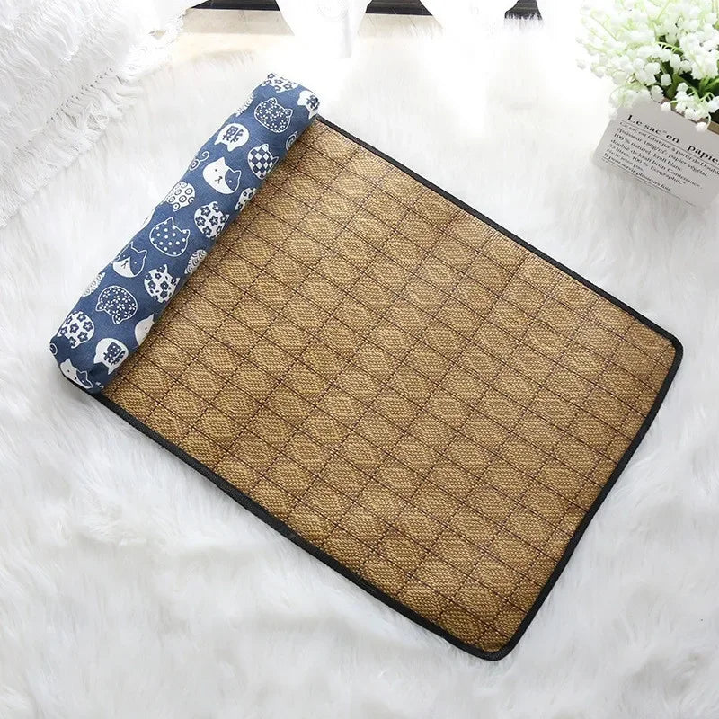 Natural Rattan Pet Cooling Bed