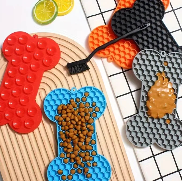 Silicone Dog Lick Mat (Bone Shape)