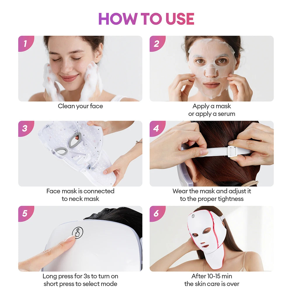 7-Color LED Light Therapy Face Mask
