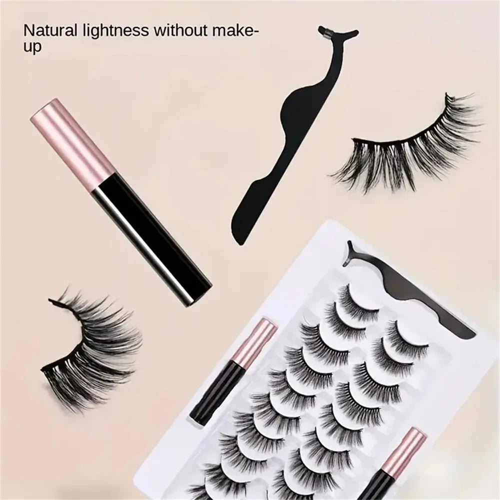 Magnetic Lashes & Eyeliner Set (12 Pairs)