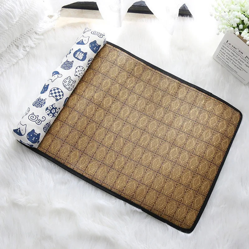 Natural Rattan Pet Cooling Bed