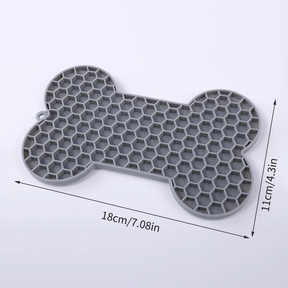 Silicone Dog Lick Mat (Bone Shape)