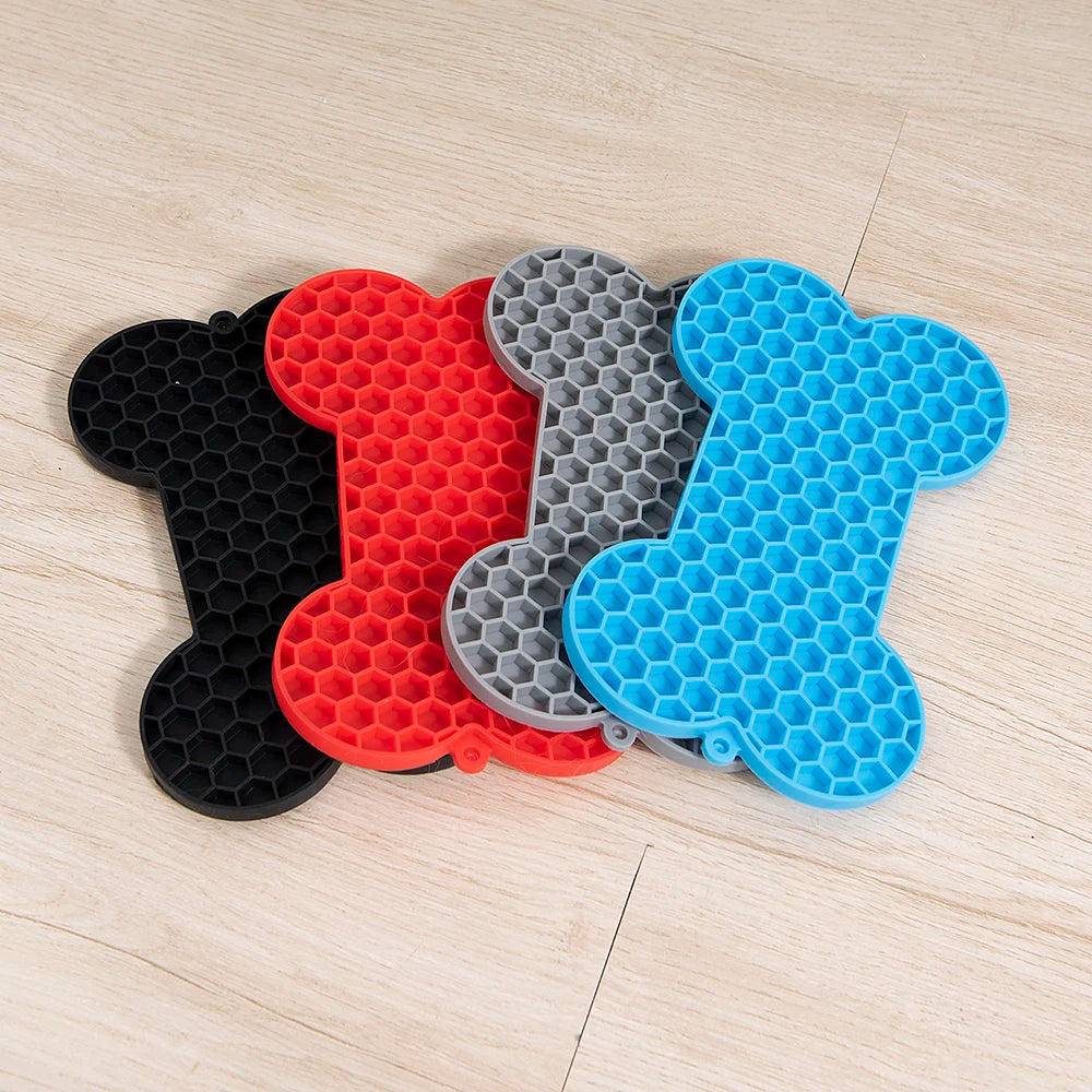Silicone Dog Lick Mat (Bone Shape)